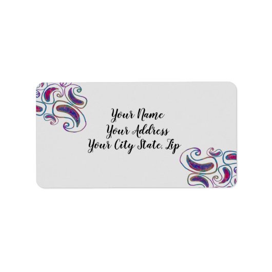 Étiquette Conception de teinture Paisley Tye (Devant)