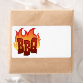 Étiquette conception de texte de flamme de barbecue (En situation)