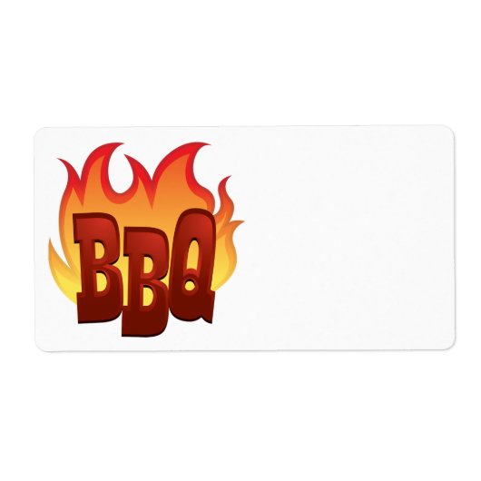 Étiquette conception de texte de flamme de barbecue (Devant)