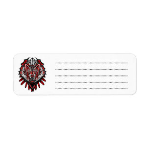 Étiquette Conception de totem tribal Haida Loup