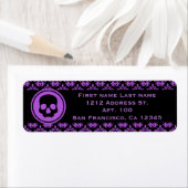 Étiquette Conception d'Halloween violet (En situation)