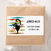 Étiquette Conception du chat noir du milieu du siècle (En situation)