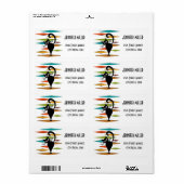 Étiquette Conception du chat noir du milieu du siècle (Feuille entière)