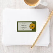 Étiquette Conception du monogramme vert de l'Armée (En situation)