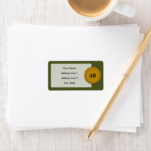 Étiquette Conception du monogramme vert de l'Armée (En situation)