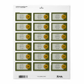 Étiquette Conception du monogramme vert de l'Armée (Feuille entière)