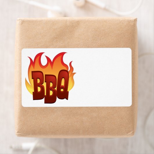 Étiquette conception du texte de la flamme bbq (En situation)