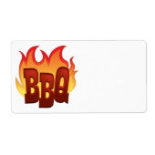 Étiquette conception du texte de la flamme bbq (Devant)