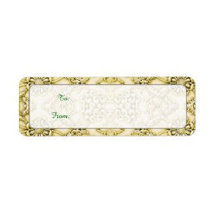 Étiquette Conception florale de relief par cru de feuille