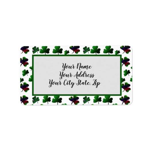 Étiquette Conception graphique chanceuse de trèfle arc-en-ci (Devant)