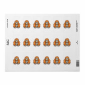 Étiquette Conception graphique de style Kawaii dans des tein (Feuille entière)