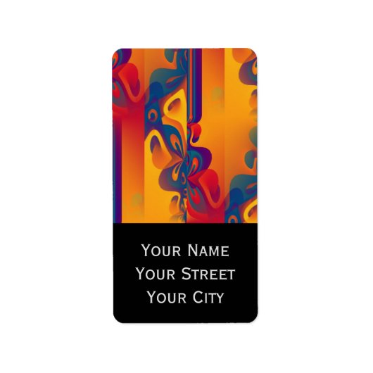 Étiquette Conception graphique transparente - jaune rouge I (Devant)