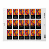 Étiquette Conception graphique transparente - jaune rouge I (Feuille entière)