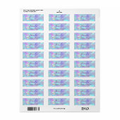 Étiquette Conception iridescente sarcelle et violette, nom e (Feuille entière)
