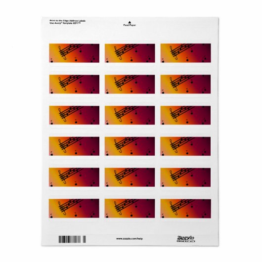 Étiquette Conception musicale (Feuille entière)