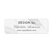 Étiquette Conception par nom d'entreprise blanc marbre gris (Devant)