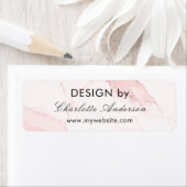 Étiquette Conception par nom entreprise blush marbre rose (En situation)