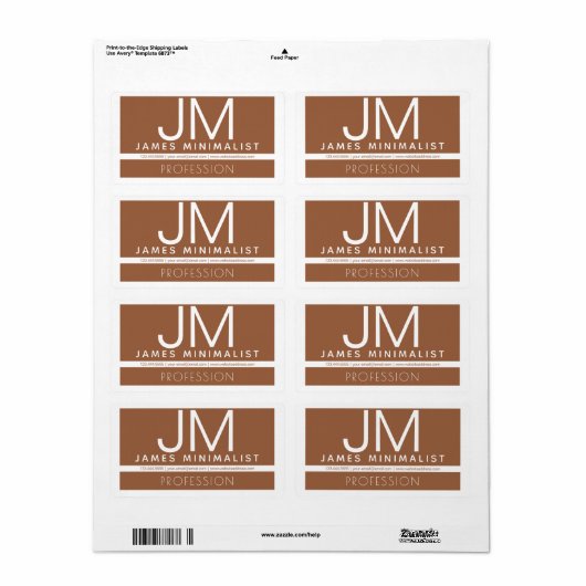 Étiquette Conception professionnelle moderne et minimale | B (Feuille entière)