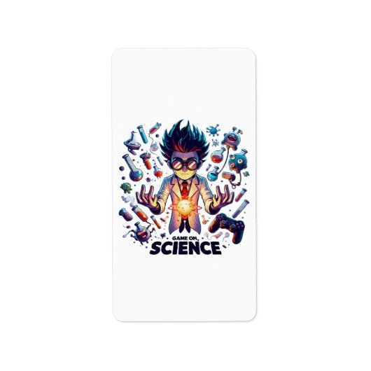 Étiquette Concoction Chimique Jeu On, Thème Science (Devant)