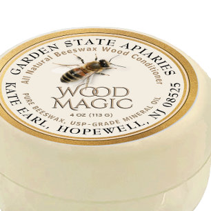 Étiquette Conditionneur en bois de cire d'abeille 