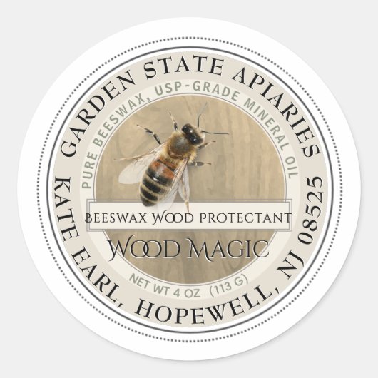 Étiquette Conditionneur en bois de cire d'abeille  (Devant)