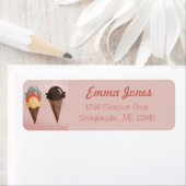 Étiquette Cône de crème glacée (En situation)