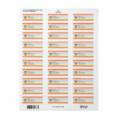 Étiquette Cône de crème glacée; Retro Neon Rainbow (Feuille entière)