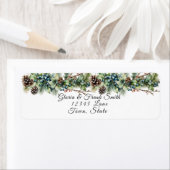 Étiquette Cônes de pin Baies Branches Guirlande Turquoise (En situation)