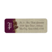 Étiquette Cônes de pin et prune noire Burlap (Devant)