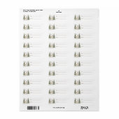 Étiquette Cônes de pin verts cerfs Noël (Feuille entière)