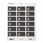 Étiquette Confetti à huile d'or de mélange floral (Feuille entière)