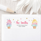 Étiquette Confetti Crème de glace à la menthe rose Adresse d (En situation)