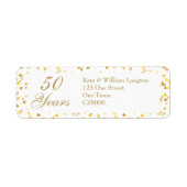 Étiquette Confetti du 50e anniversaire du Mariage (Devant)