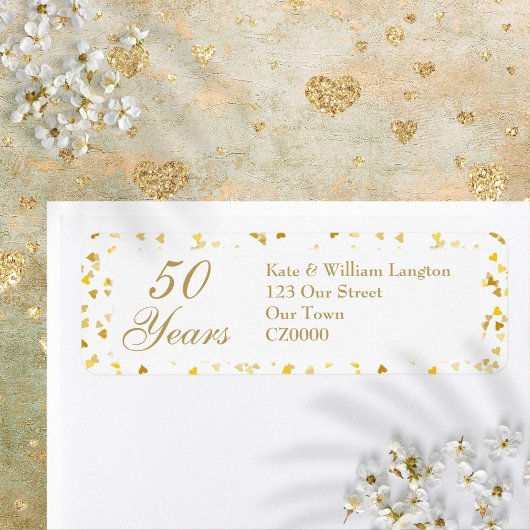 Étiquette Confetti du 50e anniversaire du Mariage