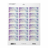 Étiquette Confettis de mariage bleu aqua violet étoiles (Feuille entière)