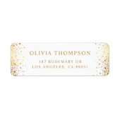 Étiquette Confettis en feuille d'or moderne points blancs ma (Devant)