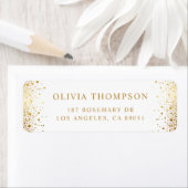 Étiquette Confettis Moderne Or Feuille Dots Blanc Mariage (En situation)