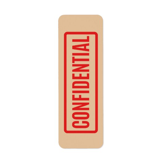 Étiquette Confidentiel (Devant)