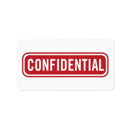 Étiquette Confidentiel (Devant)