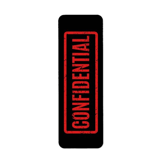 Étiquette confidentiel à bloc noir (Devant)