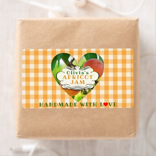 Étiquette Confiture artisanale en abricot (En situation)