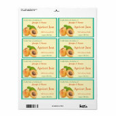 Étiquette Confiture d'abricot ou réserve un pot de canne (Feuille entière)