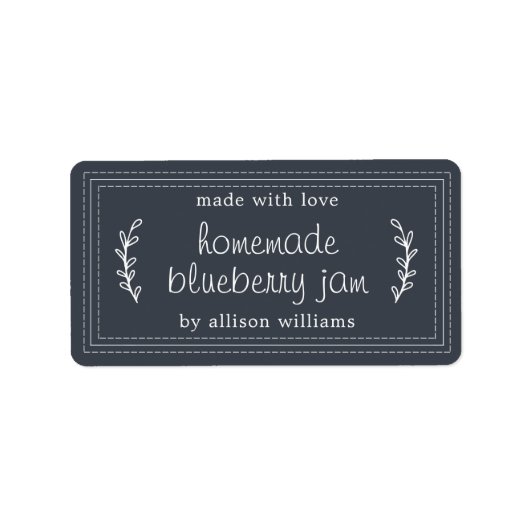 Étiquette Confiture de bleuet rustique maison Canning Bleu f (Devant)