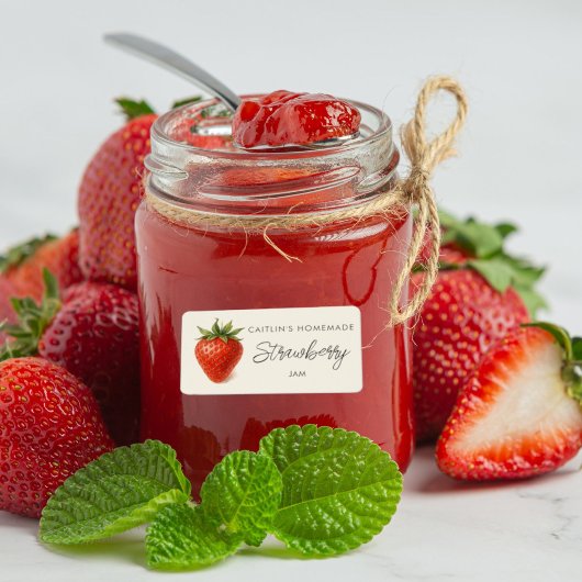 Étiquette confiture de fraise maison personnalisée