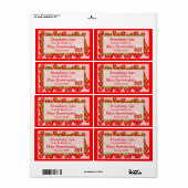 Étiquette Confiture de fraises ou réserves de fraises Étique (Feuille entière)