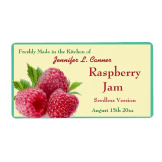 Étiquette Confiture de framboise rouge ou réserves 2 jarres 