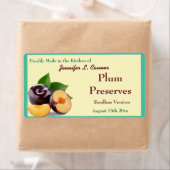 Étiquette Confiture de prunes ou conserves II Confiture de f (En situation)