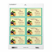 Étiquette Confiture de prunes ou conserves II Confiture de f (Feuille entière)