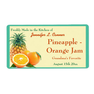 Étiquette Confiture orange d'ananas ou réserve de pot de tou