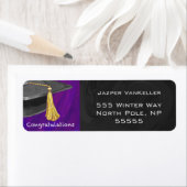 Étiquette Congratulation Black and Purple (En situation)